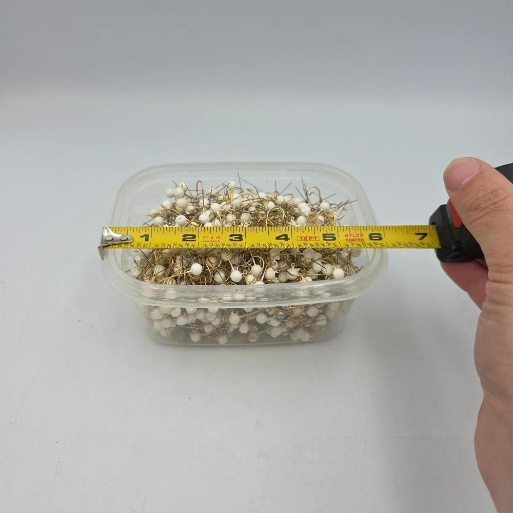 3 lbs Of Jig Heads White #4? Gold Weedless Hooks